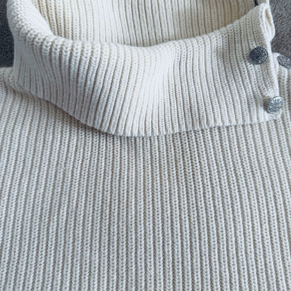 LAUREN RALPH LAUREN Cream Ivory Ribbed Turtleneck Sweater Womens Size XL - Picture 7 of 10